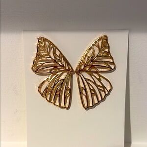 Gold Butterfly Earrings. NWOT.